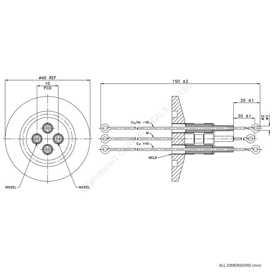 Power And Thermocouple O-Ring Type T