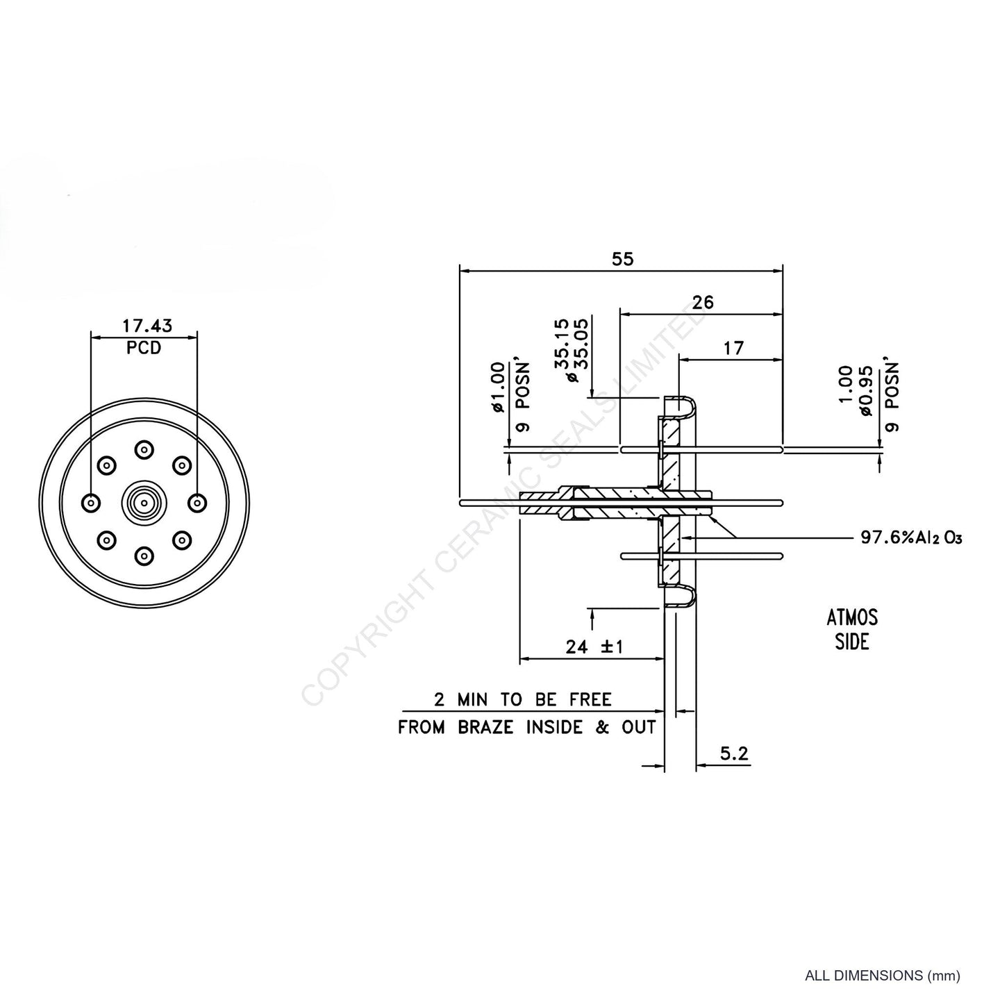9 Pin Feedthrough