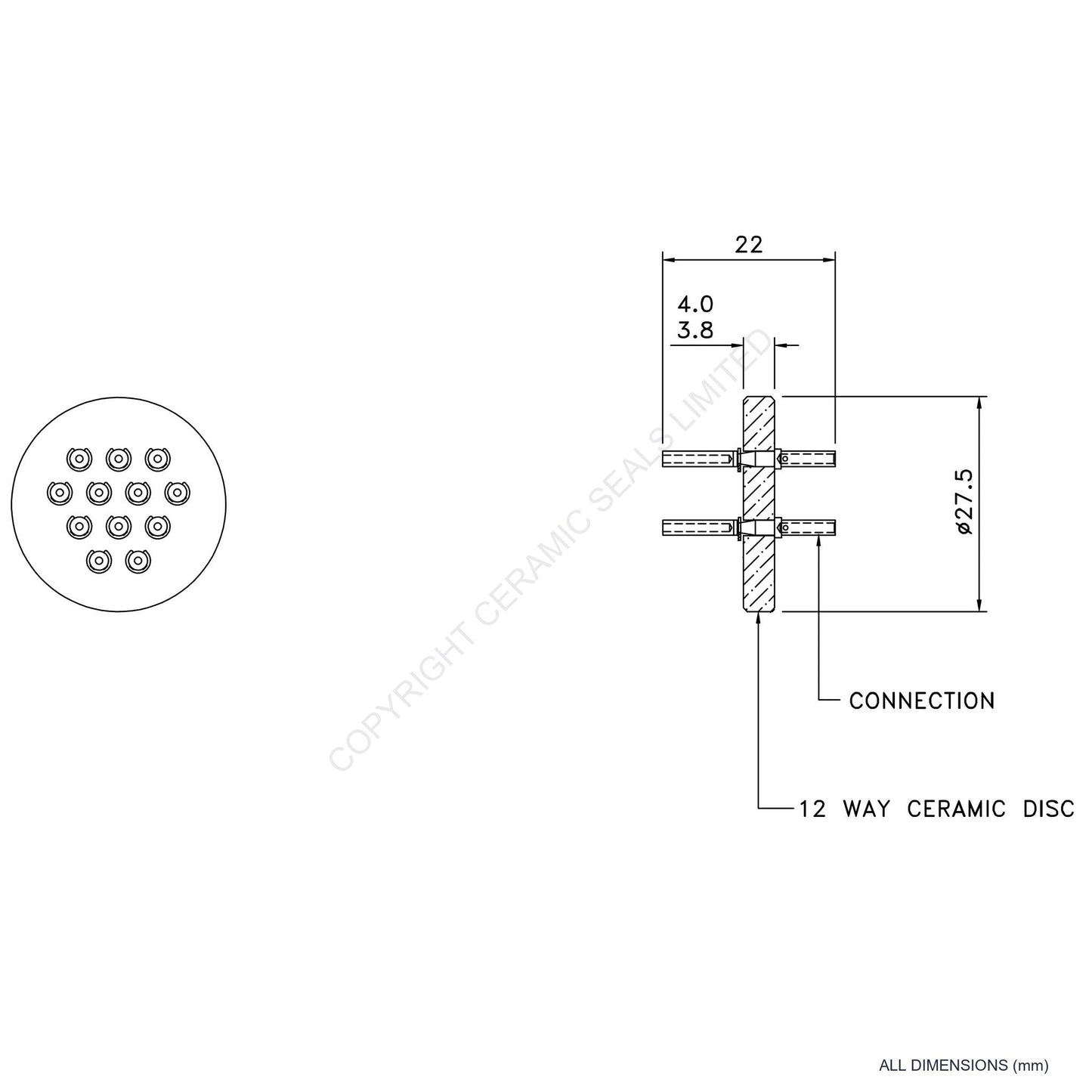 In Vacuum Connector 12 Way Female