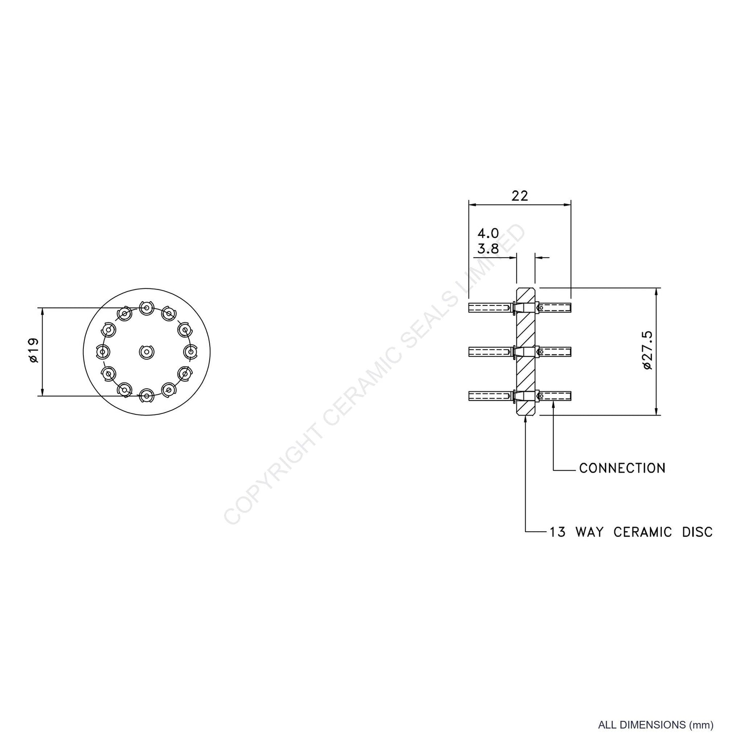 In Vacuum Connector 13 Way Female