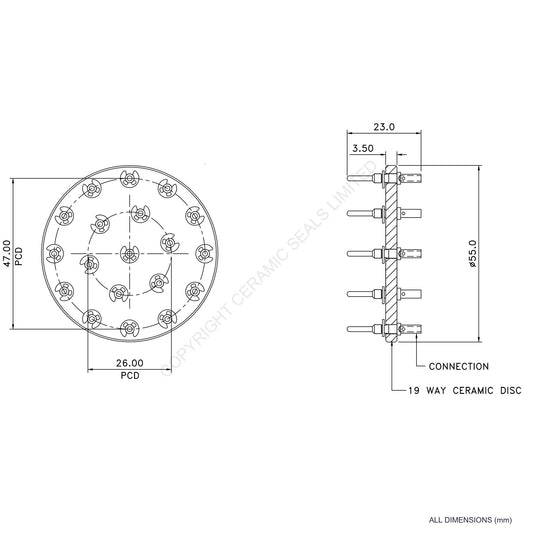 In Vacuum Connector 19 Way Male