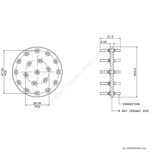 In Vacuum Connector 19 Way Female