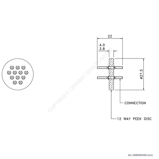 In Vacuum Connector 12 Way Female