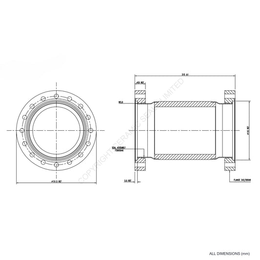 75kV 90mm Through Flanged Isolator