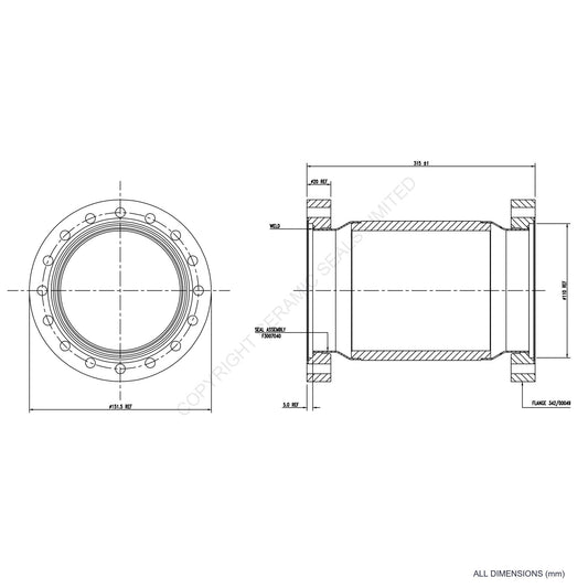 75kV 100mm Through Flanged Isolator