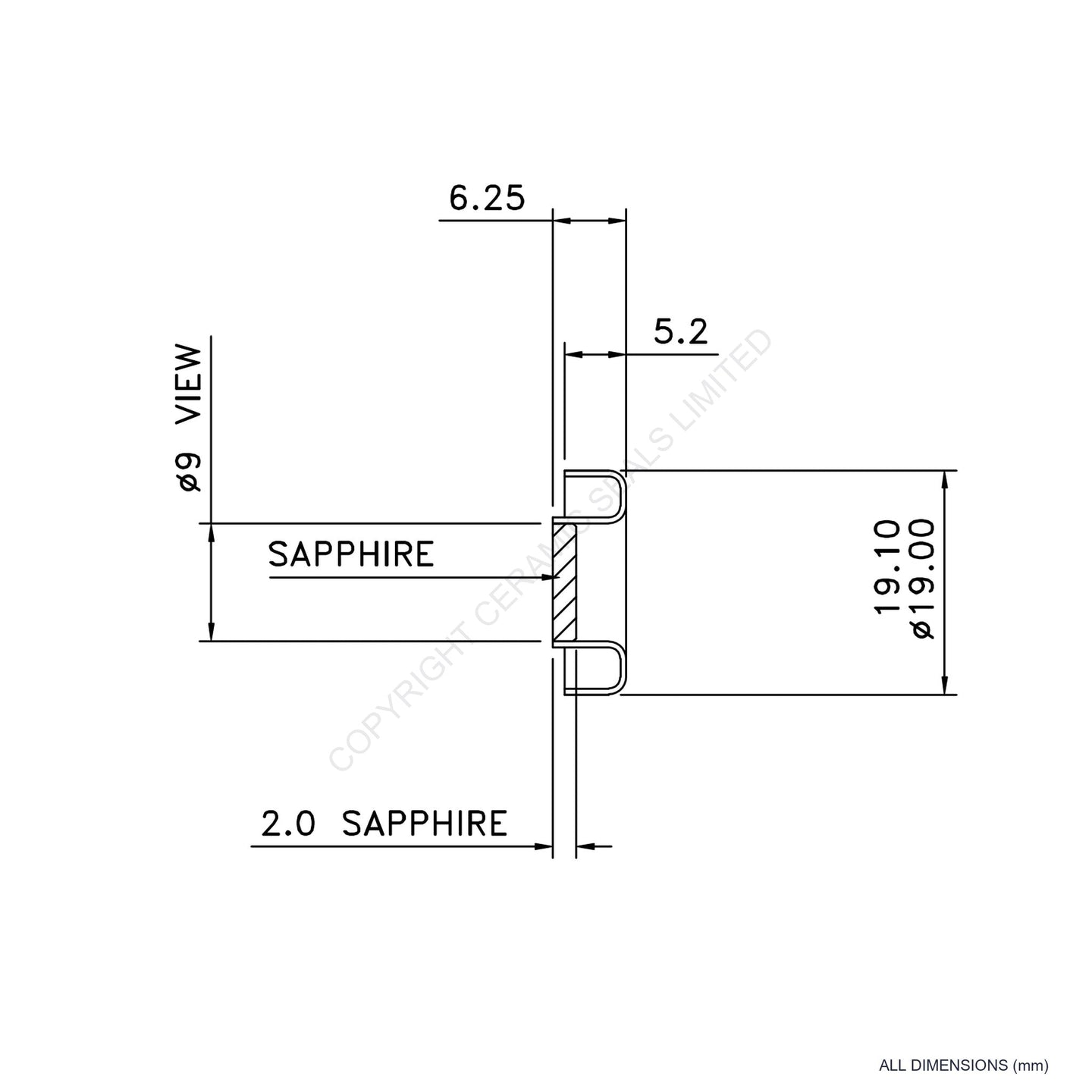 Viewport Weldable (9mm)