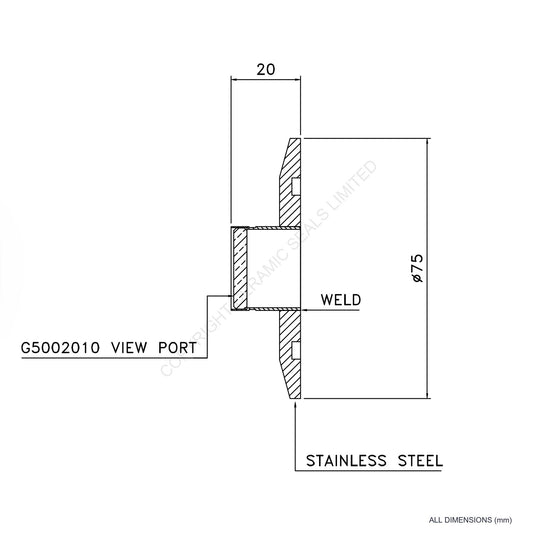 Viewport O-Ring Flanged (20mm)