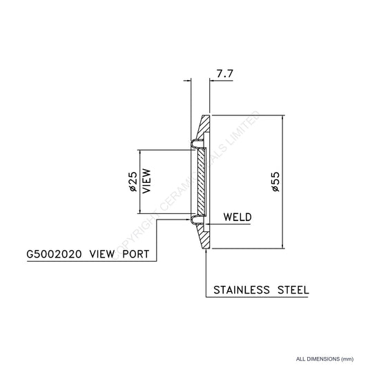 Viewport O-Ring Flanged (25mm)